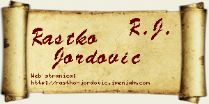 Rastko Jordović vizit kartica